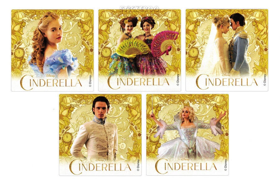 15 pegatinas de película de princesa Cenicienta de Disney fiesta de cumpleaños para niños bolsa de regalos favor Foto 1 de 1