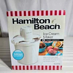 *New in Box* Hamilton Beach Automatic Ice Cream Maker 68330N , 4 quart, White - Picture 1 of 4