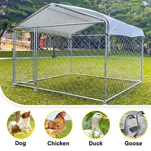 Outdoor Large Pet Dog Run House Kennel Shade Cage Enclosure With Cover Playpen - Picture 1 of 7