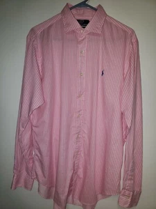 Polo by Ralph Lauren gestreift geknöpft Stanton klassische Passform Gr. Large rosa weiß  - Bild 1 von 4