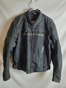 SCORPION EXO MENS ARMOUR BATTALION MOTORCYCLE JACKET BLACK Size L - Picture 1 of 12