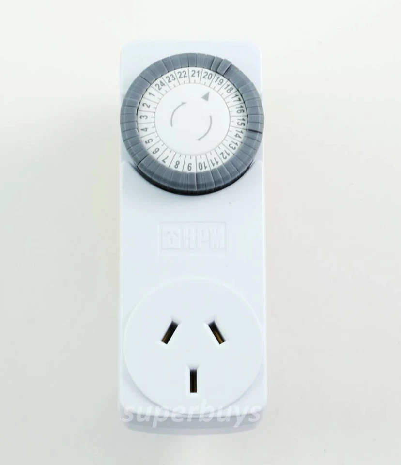 HPM Slim Timer Australian Electrical Electric Outlet Wall Socket Plug Time 24h