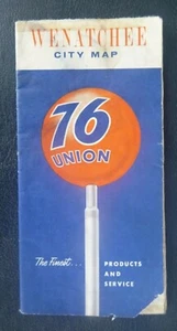 1966 Wenatchee city road street map Union 76 oil gas Washington - Picture 1 of 4