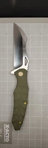 We Knife Company 701B Flipper 4" D2 Wharncliff Blade, OD Green G10, Discontinued - Picture 1 of 16