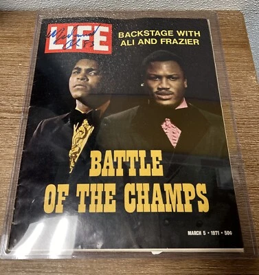 Muhammad Ali Signed Front Cover Life Magazine Battle Of The Champs Frazier JSA-# - Image 1 of 4