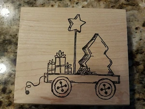 Wagon Rubber Stamp Christmas Theme - Bild 1 von 2