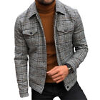 Men's Casual Sports Jacket Fashion Solid Color Cardigan Coat Business Outwear