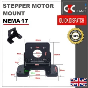 Nema 17 Stepper Motor Mount 42mm Bracket Base Horizontal Black CNC UK FAST - Picture 1 of 5