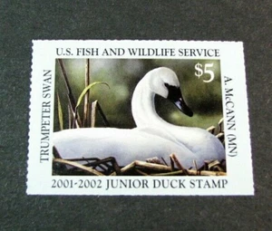 Estampillas de pato junior de Estados Unidos Scott# JDS9 Trumpeter Swan 2001 MNH L493 - Imagen 1 de 2