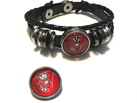 Wisconsin Badgers NCAA Snap & Bracelet or just Snap Cover