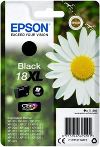 ORYGINALNY EPSON 18XL Czarny wkład atramentowy ORYGINALNY T1811 DAISY 18 XL w pudełku z datownikiem - Zdjęcie 1 z 1