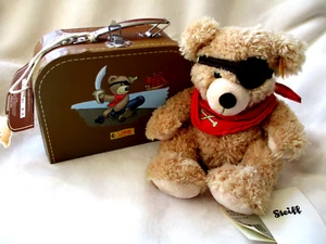 Steiff 10" Fynn Plush Teddy Bear Pirate with Suitcase 672828 NWT - Picture 1 of 6