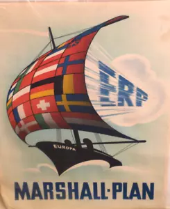 ERP Marshall-Plan Werbeplakat für den Marshallplan ca. 71 x 51 cm - - Bild 1 von 1