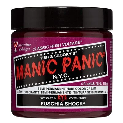 MANIC PANIC 染发剂半永久染发剂-Fushia Shock- 4 盎司 — 第 1/2 张图片