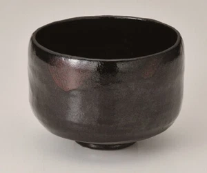 Kiyomizu ware Matcha Bowl Japanese Tea cup Black Kokuraku Chawan W202 Japan - Picture 1 of 5