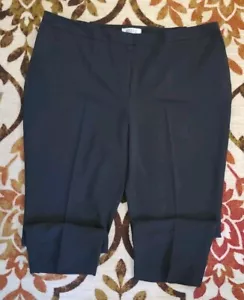 NWT Kasper Women's Tab Front Pants Black 24W $89 - Picture 1 of 7
