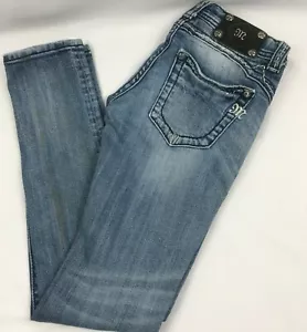 Pantalones de mezclilla ajustados para mujer Miss Me JW531052 ligeramente angustiados lavado ligero talla 26 - Imagen 1 de 8