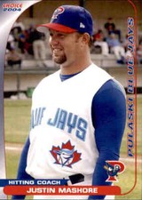 2004 Pulaski Blue Jays Choice 38 Justin Mashore Arizona Hitting Coach Card