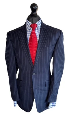 JAEGER LUXURY DESIGNER SUIT CHALK STRIPED CLASSIC FIT 40x34x30 - image 1 of 4