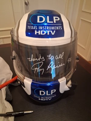 Casco Troy Aikman NASCAR Salón de la Fama firmado por el conductor Tony Raines Foto 1 de 4