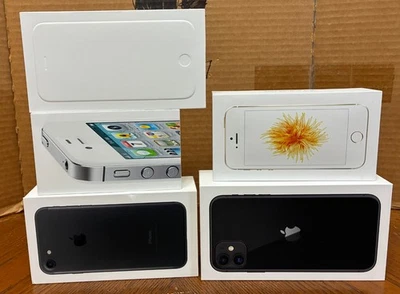 Lote de (5) Cajas Vacías Apple iPhone Con Accesorios iPhone 11, 4s, 7, 6, SE Foto 1 de 4