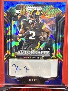 Kaleb Johnson - 2025 Panini Prizm Draft Picks Blue Cracked Ice AUTO - /249 RC - Bild 1 von 3