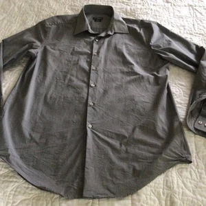 Van Heusen Mens Shirt Size Large 16 1/2 (34-35) Button Up Long Sleeve Gray Plaid - Picture 1 of 5