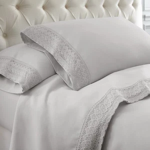Modern Threads Soft Microfiber Crochet Lace Sheets - Luxurious Microfiber Bed... - Picture 1 of 3