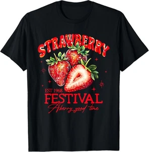Strawberry Festival A Berry Good Time Strawberries Season T-Shirt Hoodie - Picture 1 of 10