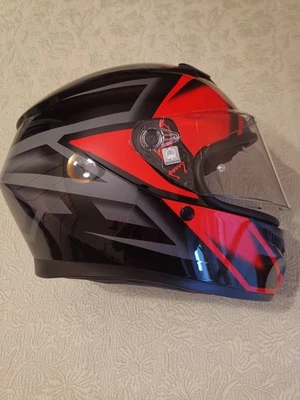 Casco AGV Integrale Doppia Visiera K3 COMPOUND BLACK/RED Taglia l - Immagine 1 di 4