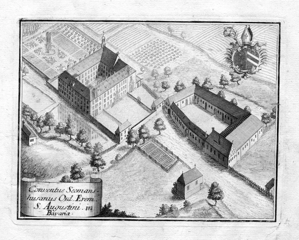 1731 Seemannshausen Klosterbräu Kloster Kupferstich antique print Steidlin - Bild 1 von 1