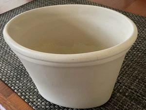 Portapiante da casa con bordo beige/bianco ceramica ovale da tavolo - Foto 1 di 4