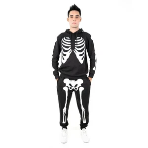 Neu Herren Halloween Skelett Trainingsanzug Hoodie & Jogginghose Set - Bild 1 von 10