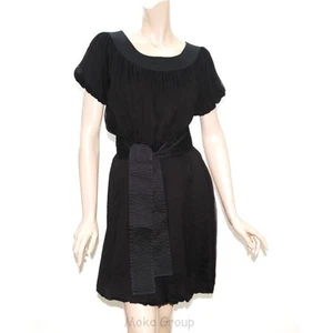 Womens Catherine Malandrino Belted Dress 8 Crepe Silk Short Sleeve New with Tags - Picture 1 of 4