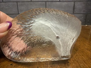 Mats Jonasson Royal Crown Crystal Hedgehog Sculpture Swedish Paperweight - Picture 1 of 8