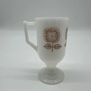 Vintage Federal Glas Standbecher - sehr guter Zustand - quadratisches Sonnenblumen-Design - Bild 1 von 4