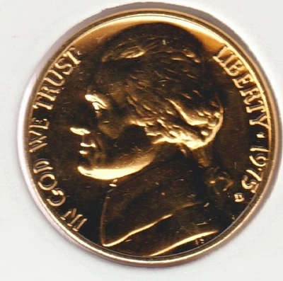 24K Gold Plated Old US 1975 Jefferson Nickel Collection Coin 🔥Cyber Monday Sale - Image 1 of 2