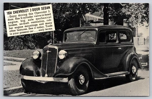 Postkarte 1934 Chevrolet 2-Türer Limousine Elmore Motors Brandon Vermont - Bild 1 von 2
