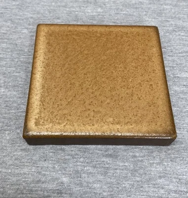 Vintage American Oleander Ceramic Tile Rustic Dark Tan Brown Texture 3.5” - Image 1 of 4