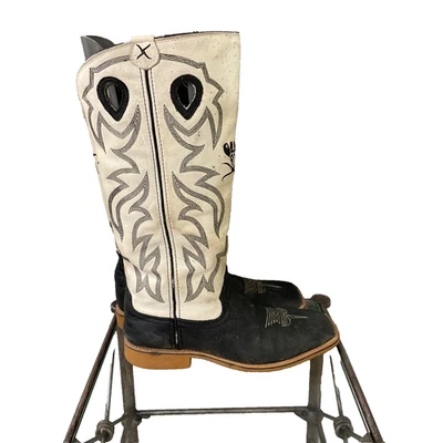 Twisted X Embroidered skulls Square Toe Cowboy Boots women’s  6M black / white - Image 1 of 4