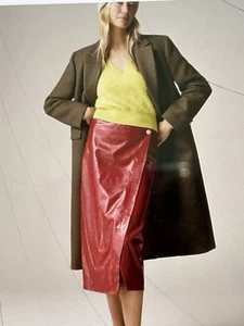 JCrew Collection Size 2 Faux Patent Leather Skirt In Berry Sangria - Picture 1 of 15