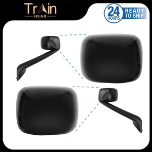 Par de cubiertas de espejo retrovisor capó negro para camioneta (izquierda y derecha) se adapta a Freightliner Cascadia 2018+ - Imagen 1 de 12