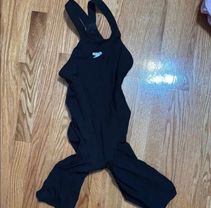 SPEEDO Women’s Black Solid TECH SUIT! Vanquisher FINA APPROVED SIZE 25 - Picture 1 of 3