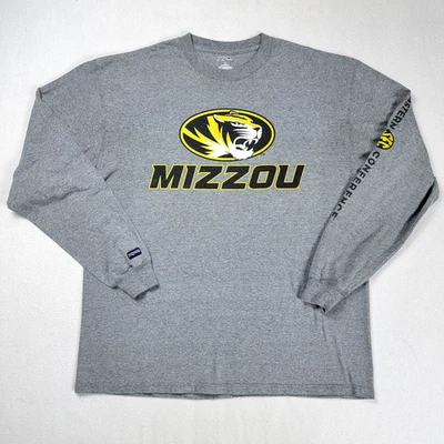 Vintage Jansport University Of Missouri Mizzou T-Shirt Gray Adult XL Long Sleeve - Image 1 of 4