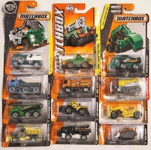 9 Matchbox MBX Construction Vehicles 3 Axle Dump Truck, MBX Cavator, Mini Doozer - Picture 1 of 6