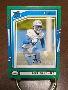 2024 Panini Donruss TERRION ARNOLD Rated Rookie Green SSP Autograph Auto Lions! - Picture 1 of 2