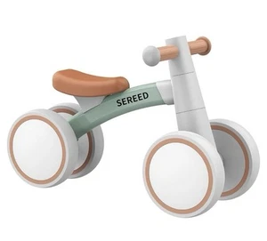 SEREED Baby Balance Bike for Boys and Girls 12-24 Month Old 4 Wheels in Green - Picture 1 of 9