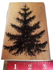 Fun Stamps 1989 Christmas Pine  tree rubber stamp - Picture 1 of 4