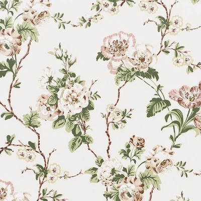 6 meters x SCHUMACHER "Betty Chintz" cotton fabric 1930s florals Quiet Pink - Image 1 of 4