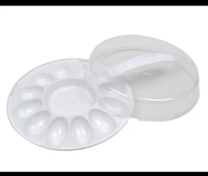 Egg Carrier & Serving Tray Hardboiled Deviled holiday Container Eggs Holder - Picture 1 of 2